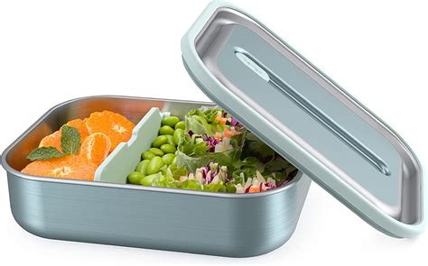 airtight stainless steel bento lunch box with removable divider|bentgo microsteel box.